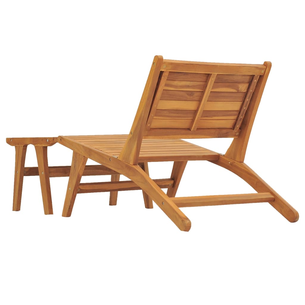 Gartenstuhl mit Fussablage Massivholz Teak